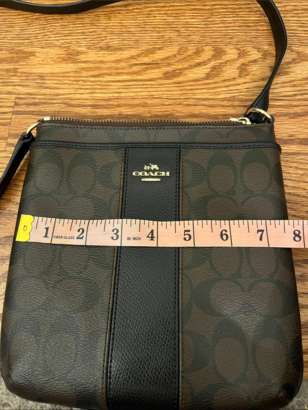 Coach Signature Crossbody Bag in brown and black PVC F52856 COA - Picture 8 of 9